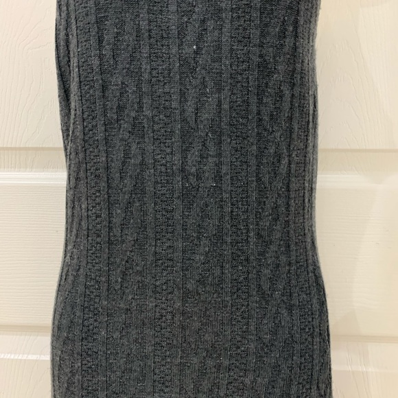 Dark Grey Sleeveless Turtle Neck Sweater Dress - Picture 3 of 7